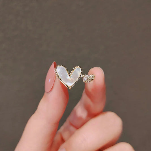 Ring for Women Girl Cute Crystal Hollow Finger Rings Aesthetic Jewelry Gift