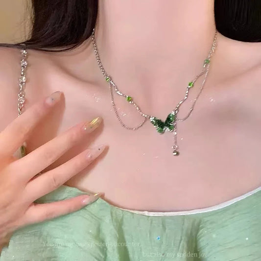 Necklace for Women Fashion Tassel Rhinestone Clavicle Chain