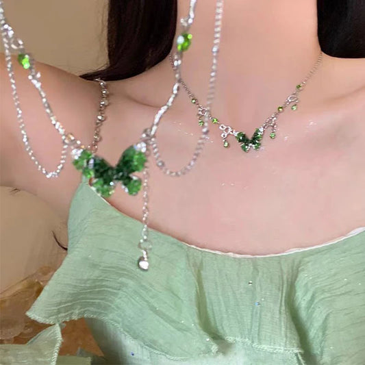 Necklace for Women Fashion Tassel Rhinestone Clavicle Chain